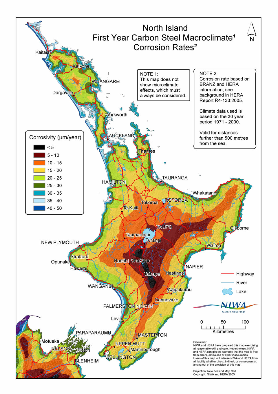 Corrosion Map of the North Island