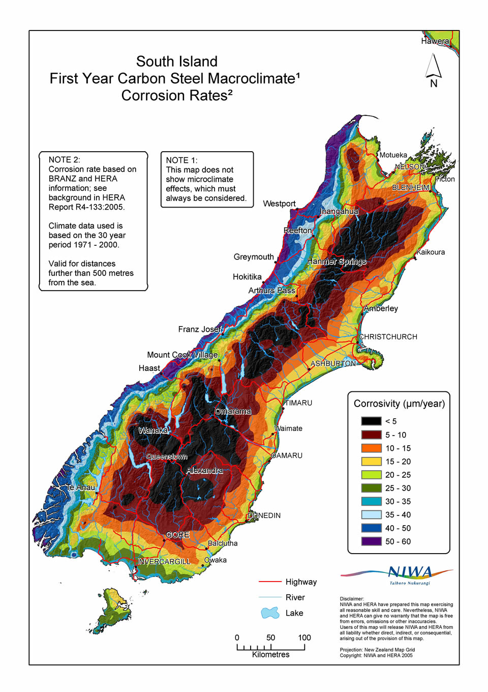 Corrosion Map of the South Island